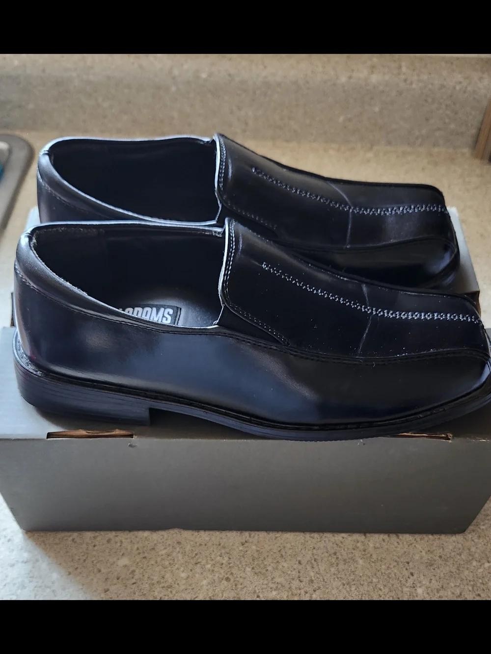 Stacy Adams Black Leather Slip-On Loafers